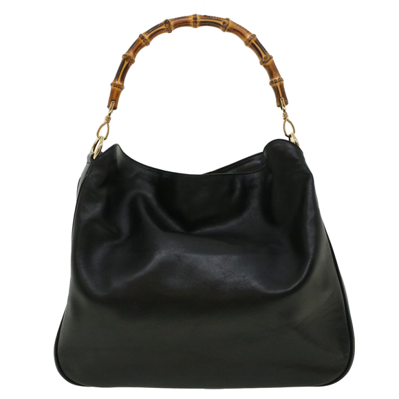 GUCCI Bamboo Hand Bag Leather 2way Black 001.2852.1577.0 Auth 41403 - Picture 2 of 16